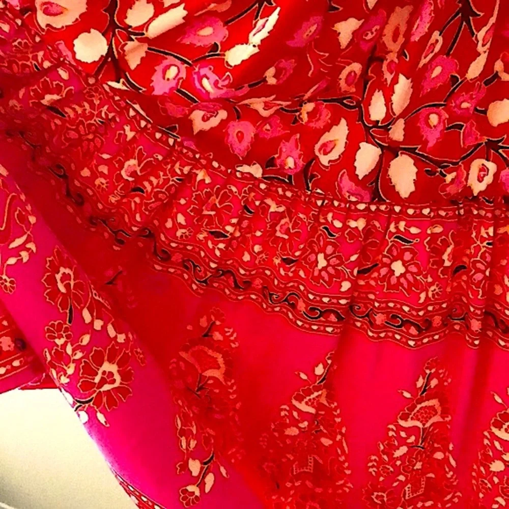 EUC- R Vivimos Summer Sleeveless Floral Print Button Up Bohemian Flowy Maxi - Picture 11 of 14